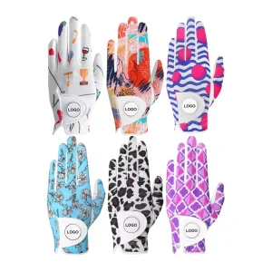 Premium Soft Breathable Logo Printing Cabretta Leather Golf Glove Factory Direct Competitive Pricing Golf Gloves Custom
