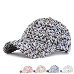 Premium Vintage British Tweed Check Baseball Cap Unisex Painter Hat Casual Fashion Adjustable Soft Structured Hat OEM