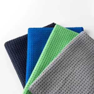Premium Waffle Weave Golf Towel Super Absorbent Anti-Scratch Microfiber Golf Accessory