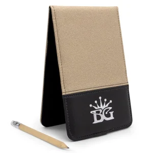 Printed Embroidery Golf Scorecard Holders Custom Leather Golf Scorecard Holder Brown With Pencil