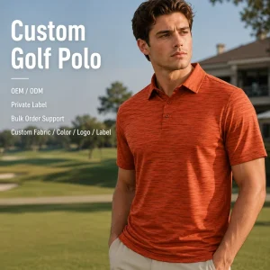Private Label Golf Polo Shirt Male Orange Space Dye Short Sleeve Quick Dry Breathable Tennis Athletic Sportswear Golf Polo Shirt