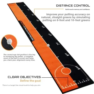 Pro Indoor/Outdoor Putting Mat 3.6M X 0.4M Golf Training Aid for Smooth Green Practice Speed Control & Alignment