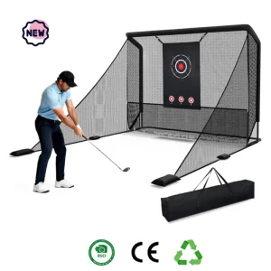 Professional 10x7ft Golf Hitting Net 32mm Thick Steel Frame Heavy Duty Backyard Golf Training Net for Driving Range Practice
