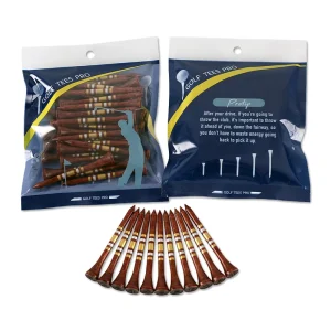 Professional Brown Wooden Bamboo Golf Tees Eco Friendly Customizable Lengths 42mm 54mm 83mm Custom Package