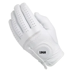 Professional Cabretta Genuine Leather Golf Gloves with Custom Logo Right Hand for Sports and Cycling