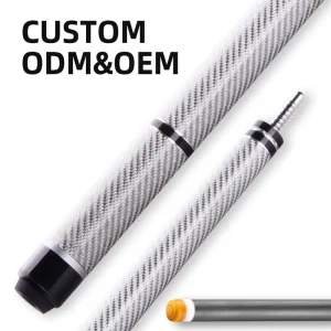 Professional Carbon Snooker 9 Ball Cue 11.8 12.5mm Tip Stainless Steel Joint 18 20oz Adjustable Customizable Ferrule