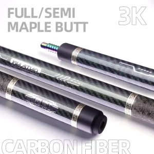 Professional Carbon Triple-Tip Cue 1/2 Split 11.8/12.5mm Stainless Steel Joint Pool Snooker Indoor Sports Competition