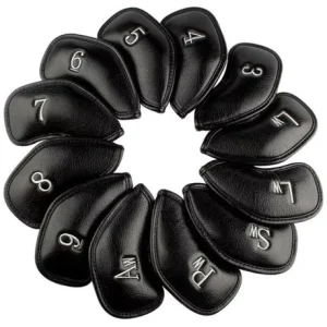 Professional Custom 12Pcs Leather Golf Club Headcover Set Embroiderlly Golf Driver Head Covers