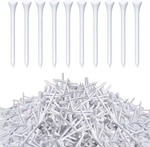 Professional Deluxe 70mm 2-3/4 Inch White Wooden Golf Tee