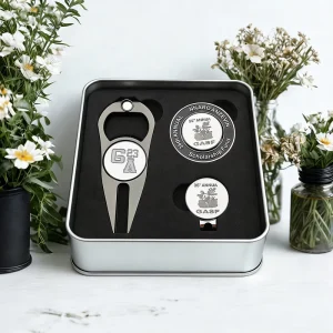 Professional Golf Gift Set Divot Tools Personalized Golf Poker Chips Various Style Round Ball Marker