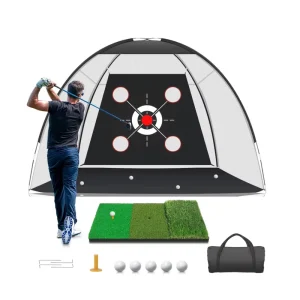 Professional Golf Practice Net Chipping Function Oxford Fiberglass Material 300x180x210CM Size