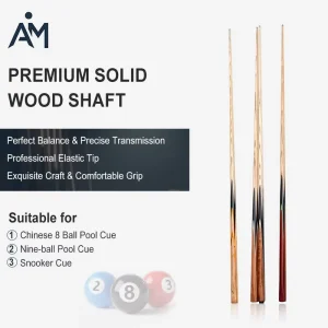 Professional High Quality Maple Wood Ash Snooker Cue One Piece Durable Lightweight Customizable Logo Pool Billiard Club