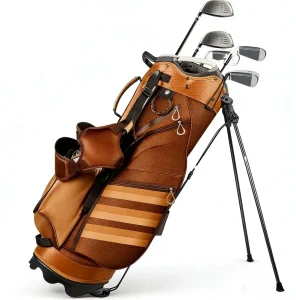 Professional Lightweight Waterproof Portable Nylon Golf Stand Bag with 14 Way Top Dividers 6 Pockets Cooler Bag & Rain Hood
