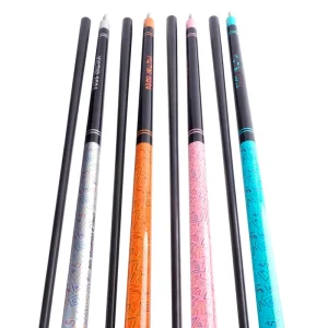 Professional Low Deflection Snooker & Pool Cue Pure Carbon Fiber Tech Shaft Stainless Steel Joint 3D Inlay Jump Break