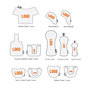 Professional ODM Service Golf Putter Head Cover Pu Leather Custom Logo Golf Iron Headcover Classic Style Golf Wood Head Covers