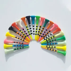 Professional Plastic Rubber Golf Tees Durable 83mm/70mm Customize Golf Tees with Height Adjust Printing Ring