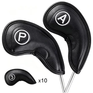 Professional Vintage Custom Design Magnetic Golf Iron Putter Head Cover Sets Bulk PU Leather Embroidery Club Headcover with Logo