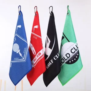 Professional Waffle Weave Golf Towel with Carabiner Clip Quick-Dry Cleaning Cloth for Sports Clubs Outdoor Golf Gear