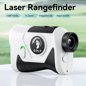 Professional White ABS Plastic Golf Laser Rangefinder 600m 7X Magnification IP54 Protection
