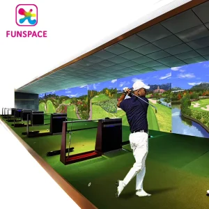 Projector Simulated Playing Golf Video Game Machine Infrared Function Panoramic Simulation Golf Gaming Equipment