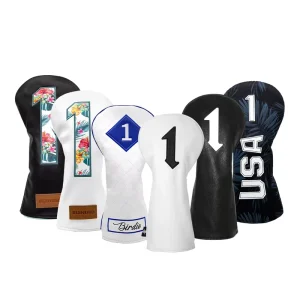 Promotion Custom Waterproof Golf Driver Wood Club Head Covers Premium Pu Leather OEM Golf Club Headcovers Elastic Band Closure