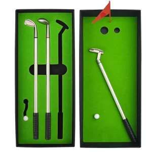 Promotion Original Fun Table Toys Metal Mini Golf Pen Gift Set Office Golf Business Putting Gifts Executive Gifts