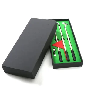 Promotion Original Fun Table Toys Metal Mini Golf Pen Gift Set Office Golf Business Putting Gifts Executive Gifts