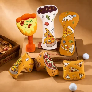 Pu Leather Golf Headcovers Pizza Putter Driver Covers Golf Accessories Golf Head Cover