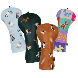 Puppy Golf Accessories Gift Driver Club Golf Head Covers New Design Embroidery Animal Golf Headcover Custom