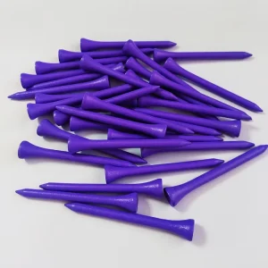 Purple Custom Wood Bamboo Golf Tees Logo Printing Eco Friendly Natural Wood Golf Tee Holder 70 83mm Sizes 100 Pieces Golf