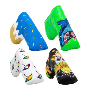 Putter Cover Magnetic Embroidery Golf Club Covers Headcover PU Leather Putter Headcover Blade