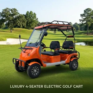 Q8 Double Row 4 Seater Electric Golf Cart 1800W Brushless 60V80AH 59KM Range Four Wheel Disc Brake Leisure Cart