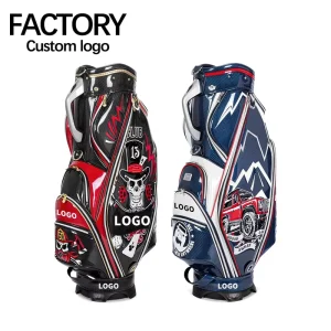 QB112 Custom Tour Golf Cart Bag Funny Waterproof Pu Leather Large Capacity for Men