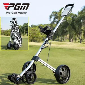 QC001 High Quality Aluminum Alloy 3 & 4 Wheels Foldable Manual Push Cart Golf Push Trolley