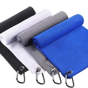 Quick Dry Microfiber Waffle Weave Towel Custom Logo Printed Free Sand Microfiber Golf Towels