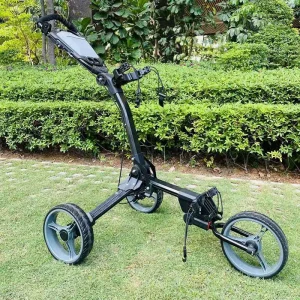 Quick Folding 3 Wheel Golf Push Cart Golf Trolley Foldable Golf Bag Car