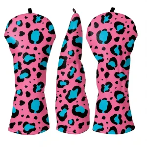 Quilted Leopard Print Design Embroidery Logo Golf Head Cover Custom Golf Club Head Covers for Women