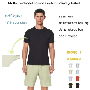 R Series Multi Functional Quick Dry T-shirt Men’s Casual Sports Custom Logo for Outdoor Running Climbing