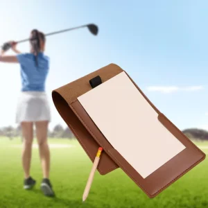 RR Score Card Holder PU Leather Yardage Book Cover Pen Holder Golf Scorecard Sleeve Golf Gift Accessories Gift for Dad