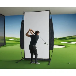 Range Cage 4 x 7 ft Golf Practice Hitting Net with Impact Screen Blank Simulator Screen or Classic Net