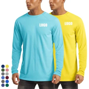 Rash Guard Men’s UPF 50+ Long Sleeve Polyester t Shirt Quick Dry Fishing Sun Protection Shirt Sports Running Pullover Tops