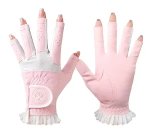Ready Ship Microfiber Open Fingers Golf Gloves Ladies Custom Logo Ladies’ Golf Accessories Hand Use