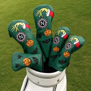 Ready to Ship Commercial Golf Driver Headcover Set Custom PU Leather Embroidery Head Covers for Golf Enthusiasts
