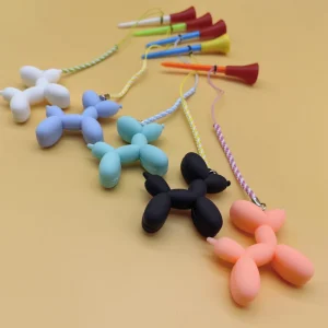 Ready to Ship High Quality Various Novelty Plastic Golf Tees with 3D Cute Dog Hanging Decoration and Anti-lost String