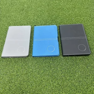 Ready to Ship PU Synthetic Leather Golf Scorecard Card Holder Case in Black Blue Grey