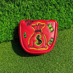 Red Golf Mallet Putter Headcover Embroidered Cover Magnetic Closure Funny Style Ready to Ship