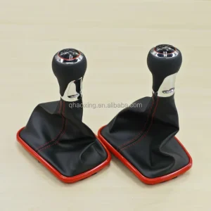 Red Line 5 6 Speed Gear Shifter Stick Car Gear Shift Knob with Leather Handle Boot Fit for VW Golf MK4 GTI R32 Bora Jetta