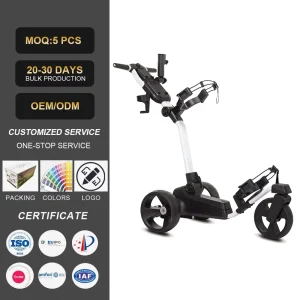 Remote Control Electric Golf Trolley Lithium Battery Motorized Golf Caddy 3 Wheel Foldable Aluminum Outdoor Sport Gear
