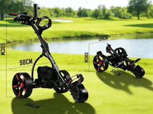 Remote Control Electric Golf Trolleys with 400W Tubular Motors and LCD Digital Handle With 80M Remote Control Range