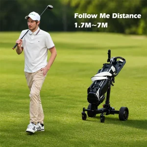 Remote Control Golf Trolley Electric Follow Me Golf Cart Foldable Smart Golf Trolley 4 Wheel